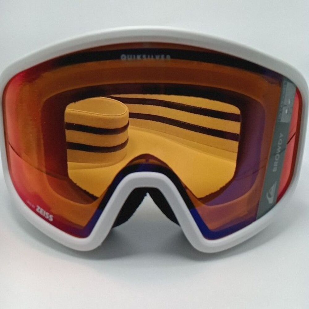 Quicksilver Browdy Snowboard Ski Goggles White Lens Zeiss Bag